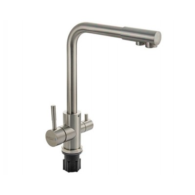 Смеситель 91122 Г-образный, МАТОВЫЙ, с подкл. фильтра, из нерж. стали 304 Смеситель 91122 Г-образный, МАТОВЫЙ, с подкл. фильтра, из нерж. стали 304