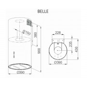 Пристенная кухонная вытяжка Konigin Belle White/White Glass 39