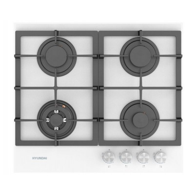 Варочная поверхность газ. Hyundai HHG 6434 WG белый Варочная поверхность газ. Hyundai HHG 6434 WG белый
