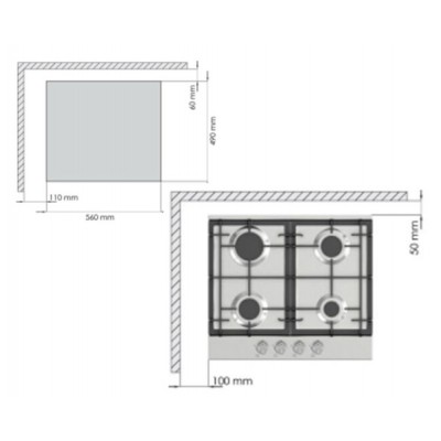 Варочная поверхность газ. Hyundai HHG 6434 WG белый Варочная поверхность газ. Hyundai HHG 6434 WG белый