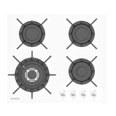 Варочная поверхность газ. Hyundai HHG 6437 WG белый Варочная поверхность газ. Hyundai HHG 6437 WG белый