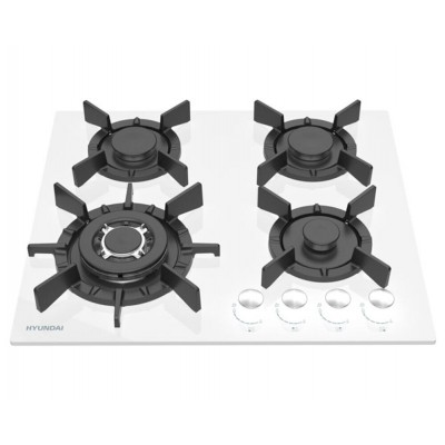 Варочная поверхность газ. Hyundai HHG 6437 WG белый Варочная поверхность газ. Hyundai HHG 6437 WG белый