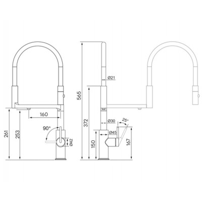 Кухонный смеситель PAULMARK TORNADO To213402-401 антрацит Кухонный смеситель PAULMARK TORNADO To213402-401 антрацит