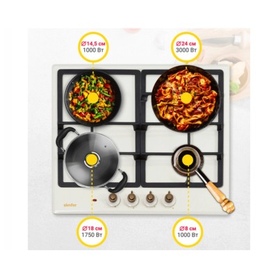 Варочная поверхность комбинированная SIMFER H60V31O522 Варочная поверхность комбинированная SIMFER H60V31O522