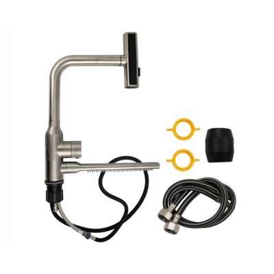 Смеситель кухонный MAGNUS 9135 Г-образный выдвижной с каскадной лейкой, Сатин Смеситель кухонный MAGNUS 9135 Г-образный выдвижной с каскадной лейкой, Сатин