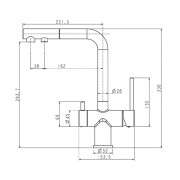 Кухонный смеситель PAULMARK SERPENTINE Se213222-GM воронёная сталь (с подкл. фильтра, выдвижной изли