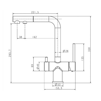 Кухонный смеситель PAULMARK SERPENTINE Se213222-GM воронёная сталь (с подкл. фильтра, выдвижной изли Кухонный смеситель PAULMARK SERPENTINE Se213222-GM воронёная сталь (с подкл. фильтра, выдвижной изли
