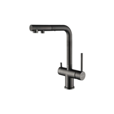 Кухонный смеситель PAULMARK SERPENTINE Se213222-GM воронёная сталь (с подкл. фильтра, выдвижной изли Кухонный смеситель PAULMARK SERPENTINE Se213222-GM воронёная сталь (с подкл. фильтра, выдвижной изли