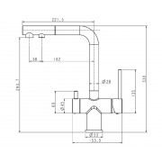 Кухонный смеситель PAULMARK SERPENTINE Se213222-DG графит (с подкл. фильтра, выдвижной излив)