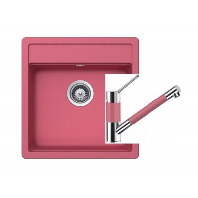 Комплект Schock Мойка Nemo 50 + Смеситель SC-50-D (выдв. излив) пинк Комплект Schock Мойка Nemo 50 + Смеситель SC-50-D (выдв. излив) пинк