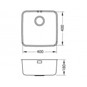 Кухонная мойка Alveus LUNO 30 SAT 90 FI 400X400 в комплекте с сифоном 1130550