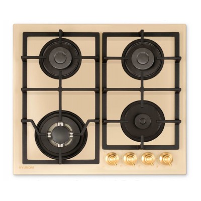 Варочная поверхность газовая Hyundai HHG 6436 BE бежевый Варочная поверхность газовая Hyundai HHG 6436 BE бежевый