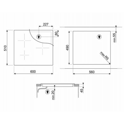 Индукционная варочная панель SMEG SI1M7643B Индукционная варочная панель SMEG SI1M7643B