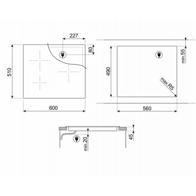 Индукционная варочная панель SMEG SI7633B Индукционная варочная панель SMEG SI7633B