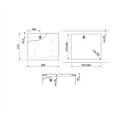 Индукционная варочная панель SMEG SI964NM Индукционная варочная панель SMEG SI964NM