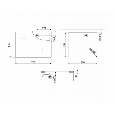 Индукционная варочная панель SMEG SI1M7733B Индукционная варочная панель SMEG SI1M7733B