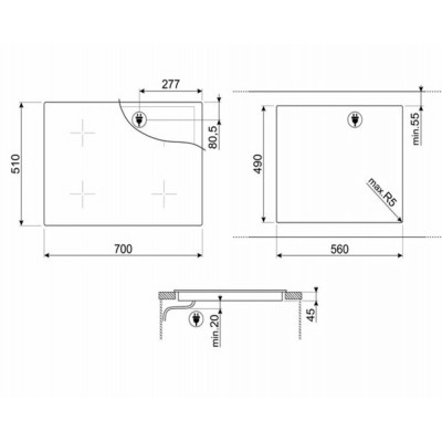 Индукционная варочная панель SMEG SI1M7733B Индукционная варочная панель SMEG SI1M7733B