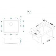 Мойка Alveus KOMBINO 50 SAT-90 500X400X195 в комплекте с сифоном 1130550