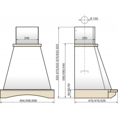 ВЫТЯЖКА ЭЛИКОР Ротонда 90 бежевый/бук св.кор. ВЫТЯЖКА ЭЛИКОР Ротонда 90 бежевый/бук св.кор.
