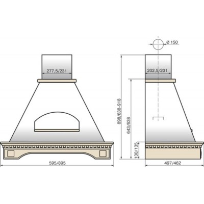ВЫТЯЖКА ЭЛИКОР Бельведер Флореале 90 бежевый/дуб белый патина ВЫТЯЖКА ЭЛИКОР Бельведер Флореале 90 бежевый/дуб белый патина
