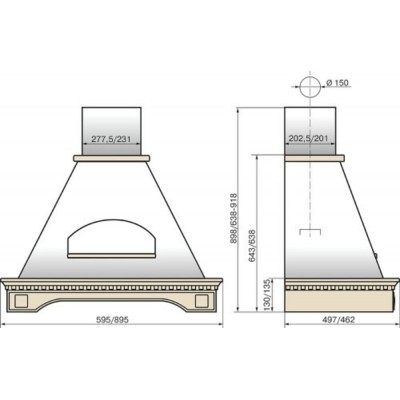 ВЫТЯЖКА ЭЛИКОР Бельведер 90 бежевый/дуб неокр/гал ВЫТЯЖКА ЭЛИКОР Бельведер 90 бежевый/дуб неокр/гал