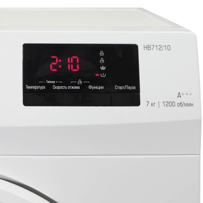 Узкая стиральная машина с функцией пара Steam Бирюса WM-HB712/10 Узкая стиральная машина с функцией пара Steam Бирюса WM-HB712/10