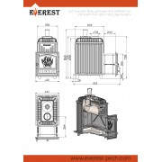 Печь для бани EVEREST 24 Легкий пар (281) под обкладку