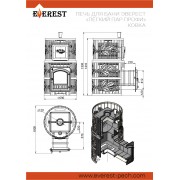 Печь для бани Эверест "Легкий пар Профи" Ковка (чугунная закрытая каменка)