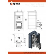 Печь Эверест "Легкий пар Профи" каменка из чугуна, Талькохлорит, S-50 мм, Резная (3 стороны)