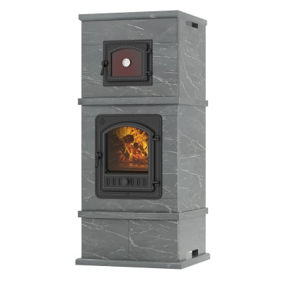 Печь - камин EVEREST с духовкой Талькохлорит Печь - камин EVEREST с духовкой Талькохлорит