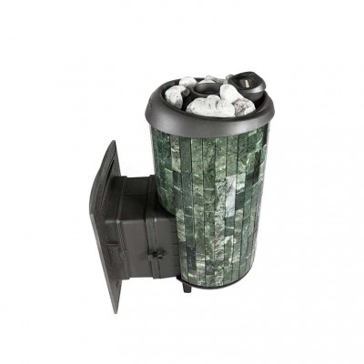 Печь банная "Атмосфера XL (Про)" в ламелях из натурального камня "Змеевик" наборный Печь банная "Атмосфера XL (Про)" в ламелях из натурального камня "Змеевик" наборный