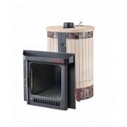 Печь для бани Ферингер Малютка ПФ до 18м3 Окаменевшее дерево (перенесенный рисунок) +Россо Леванте