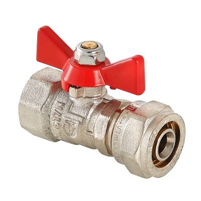 Кран шаровой с обжимным соединением и внутренней резьбой 16 х 1/2" Кран шаровой с обжимным соединением и внутренней резьбой 16 х 1/2"