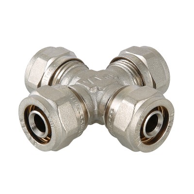 Фитинг обжимной – крестовина 26 х 20 х 26 х 20 мм Фитинг обжимной – крестовина 26 х 20 х 26 х 20 мм