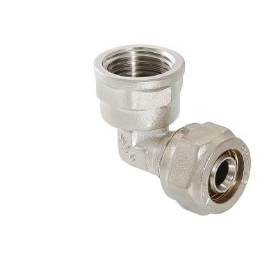 Фитинг обжимной – угольник с переходом на внутреннюю резьбу 20 мм х 1/2" Фитинг обжимной – угольник с переходом на внутреннюю резьбу 20 мм х 1/2"