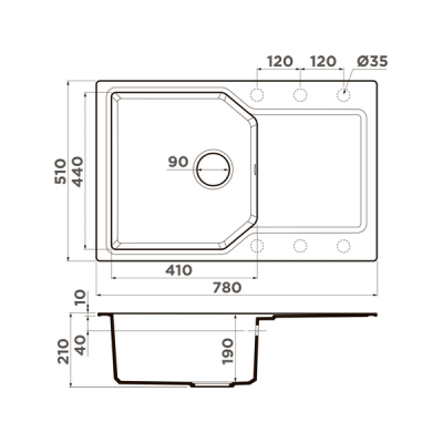 Мойка Omoikiri Yonaka 78-PA Artgranit/пастила (4993704) Мойка Omoikiri Yonaka 78-PA Artgranit/пастила (4993704)