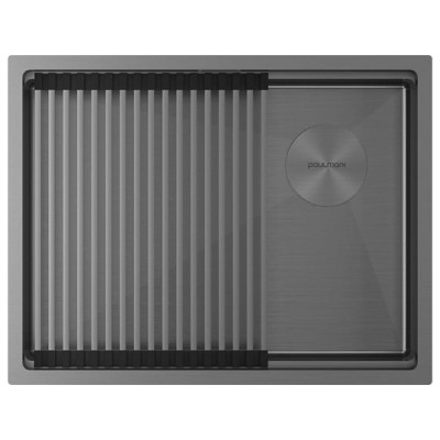 Мойка Paulmark Next-pro 58 uni PM705845-GM, вороненая сталь Мойка Paulmark Next-pro 58 uni PM705845-GM, вороненая сталь
