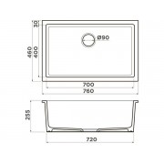 Мойка Omoikiri Okinoshima 76-U/I-PE Natceramic/pebble (4997149)