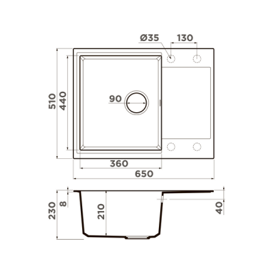 Мойка Omoikiri Daisen 65T-WH Tetogranit/белый (4993514) Мойка Omoikiri Daisen 65T-WH Tetogranit/белый (4993514)