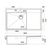 Мойка Omoikiri Akisame 86-L Side-LG нерж. сталь/светлое золото (4997045)