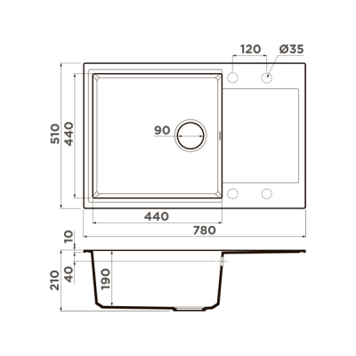 Мойка Omoikiri Daisen 78-LB-BL Artgranit/черный (4993692) Мойка Omoikiri Daisen 78-LB-BL Artgranit/черный (4993692)