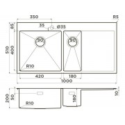 Мойка Omoikiri Akisame 100-2-L-LG нерж. сталь/светлое золото (4973089)