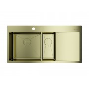 Мойка Omoikiri Akisame 100-2-L-LG нерж. сталь/светлое золото (4973089)