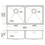 Мойка Omoikiri Taki 86-2-U/IF-GM нерж. сталь/вороненая сталь (4993793)