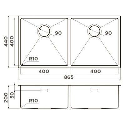 Мойка Omoikiri Taki 86-2-U/IF-GM нерж. сталь/вороненая сталь (4993793) Мойка Omoikiri Taki 86-2-U/IF-GM нерж. сталь/вороненая сталь (4993793)
