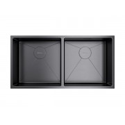 Мойка Omoikiri Taki 86-2-U/IF-GM нерж. сталь/вороненая сталь (4993793)