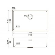 Мойка Omoikiri Tadzava 75-U/I Ultra 15-IN нерж. сталь/нержавеющая сталь (4997119)