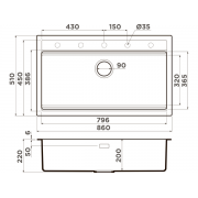 Мойка Omoikiri Kitagawa 86-LB-AZ Artceramic/azur blue (4993026)