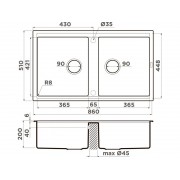 Мойка Omoikiri Kitagawa 86-2-GB Artceramic/графит (4993492)