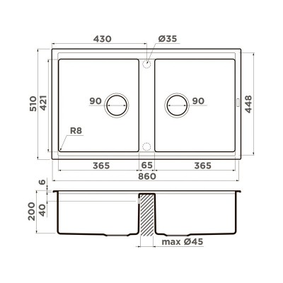 Мойка Omoikiri Kitagawa 86-2-GB Artceramic/графит (4993492) Мойка Omoikiri Kitagawa 86-2-GB Artceramic/графит (4993492)